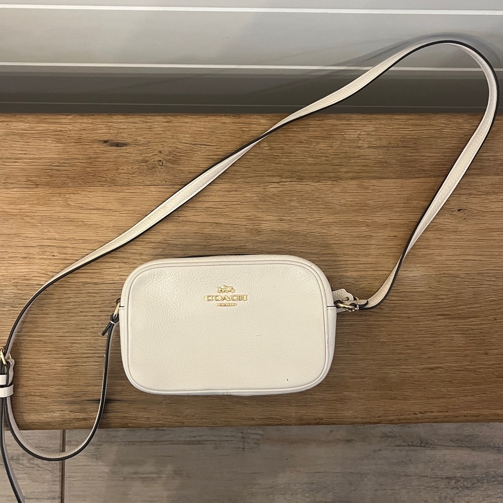 Coach Cream Crossbody Bag with Modern Design